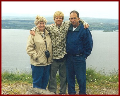 Brent Cassidy and parents during visit to County Fermanagh.